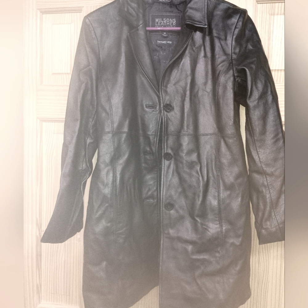 WILSONS LEATHER PELLE STUDIO MEDIUM MED M LADIES WOMENS BLACK COAT JACKET $388